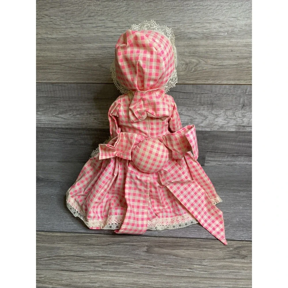 VTG Folk Art Doll Bottle Country Grandma Plastic Bottle Doll Handmade 12